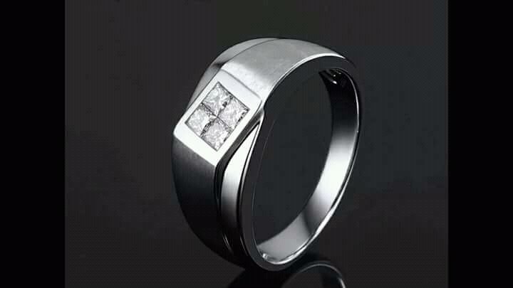 Silver Gents CZ Ring 10
