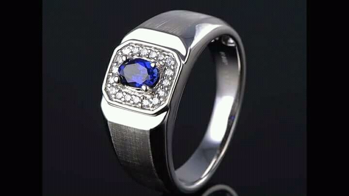 Silver Gents CZ Ring 12