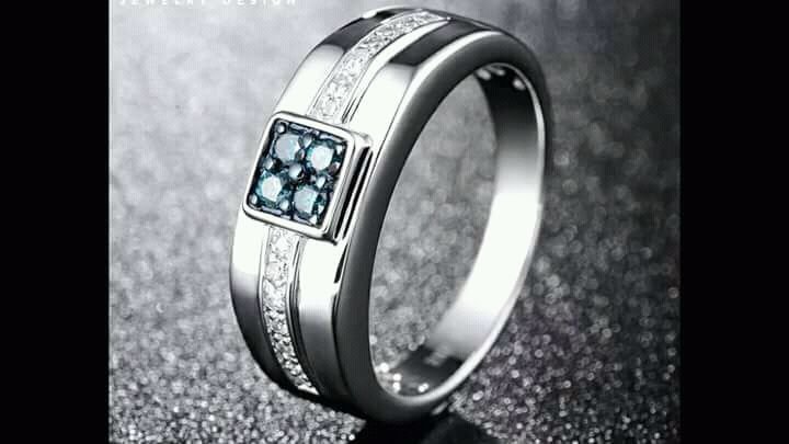 Silver Gents CZ Ring 13
