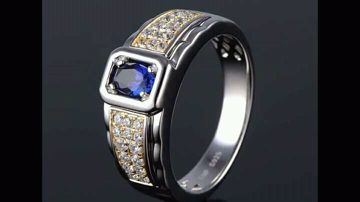Silver Gents CZ Ring 14