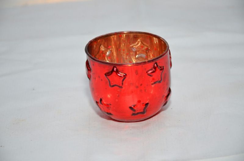 Mercury Glass Candle Holder 06