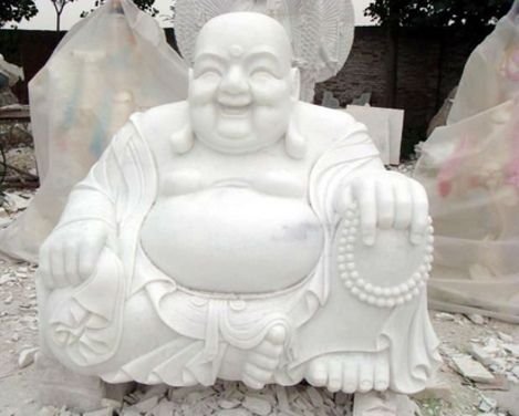 Marble Laughing Buddha Statue