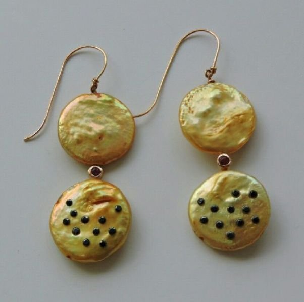 Gold Long Earrings 01