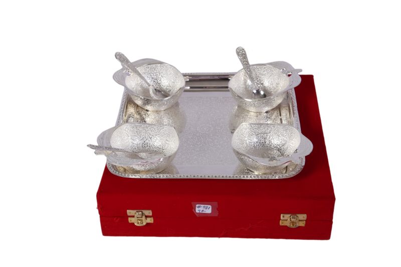 3314 Silver Plated Bowls With Tray