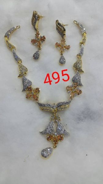 495 American Diamond Necklace & Earring Set