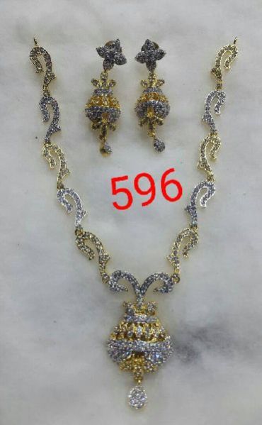 596 American Diamond Necklace & Earring Set