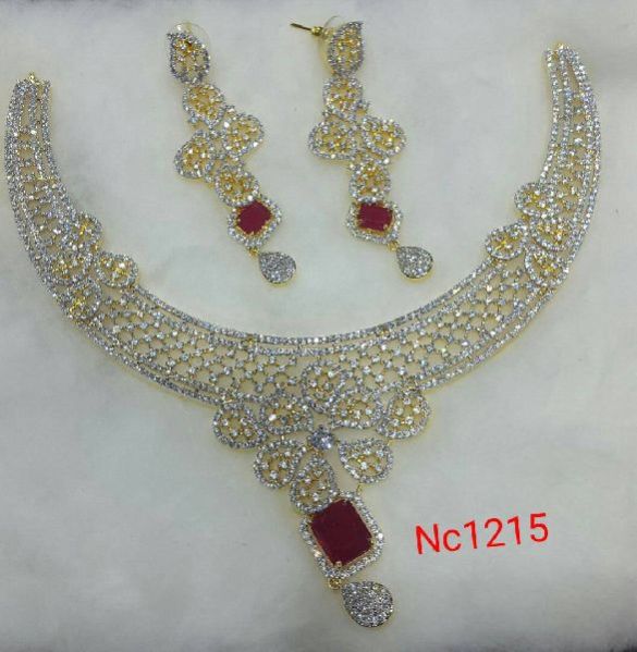 Nc 1215 American Diamond Necklace & Earring Set