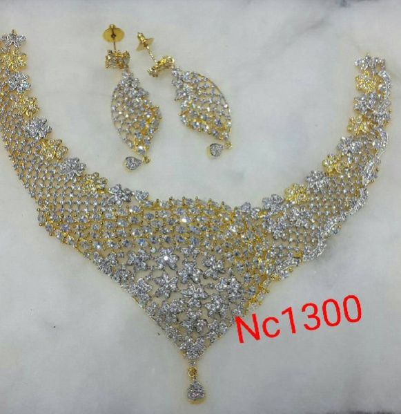 Nc 1300 American Diamond Necklace & Earring Set