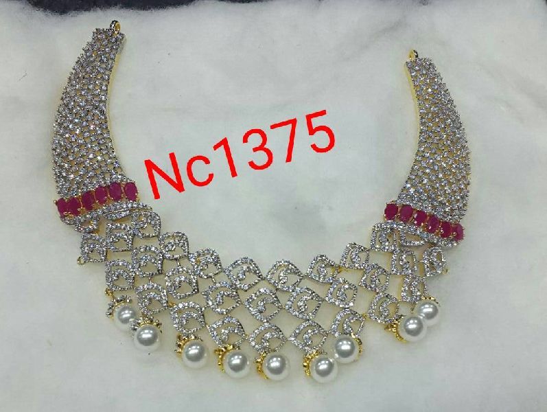 Nc 1375 American Diamond Necklace