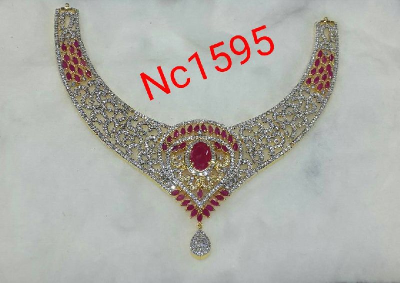 Nc 1595 American Diamond Necklace