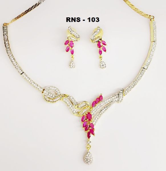 RNS - 103 American Diamond Necklace & Earring Set