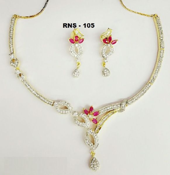 RNS - 105 American Diamond Necklace & Earring Set