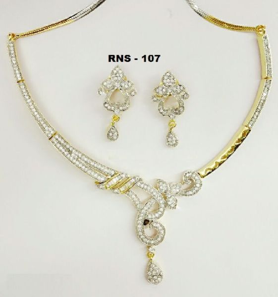 RNS - 107 American Diamond Necklace & Earring Set