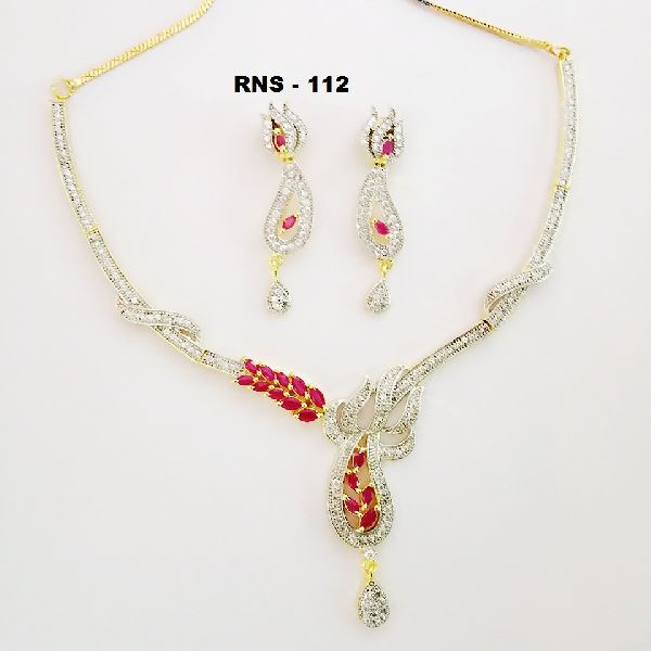 RNS - 112 American Diamond Necklace & Earring Set