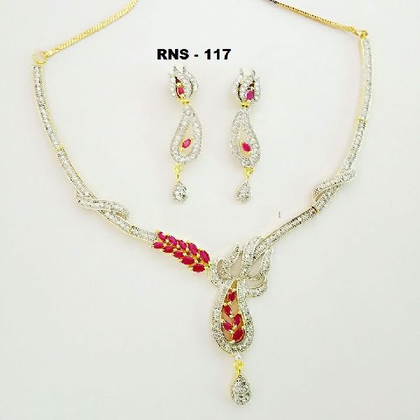 RNS - 117 American Diamond Necklace & Earring Set