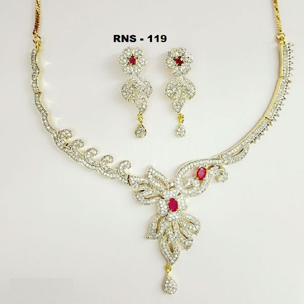 RNS - 119 American Diamond Necklace & Earring Set