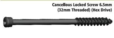 6.5 mm Cancellous Locked Screw (32 mm Threaded)