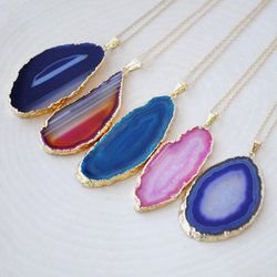 Agate Slice Pendants 03