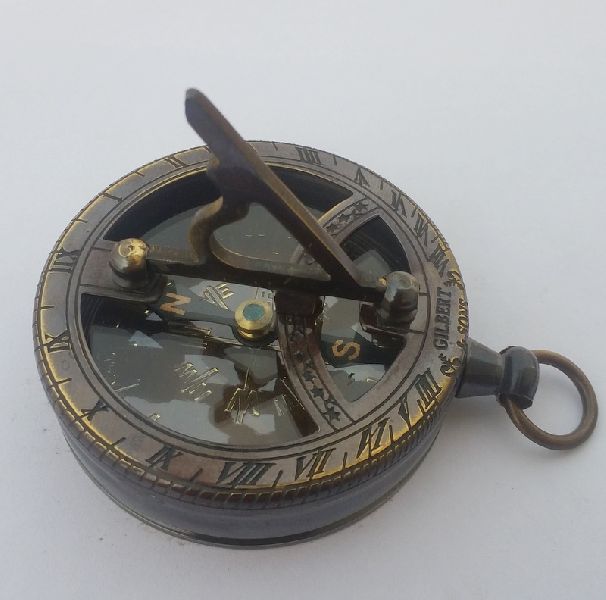 Nautical Brass Sundial Compass Without Wooden Box 04