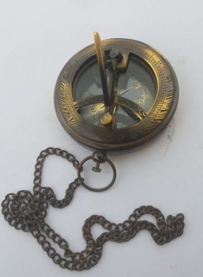 Nautical Brass Sundial Compass Without Wooden Box 05