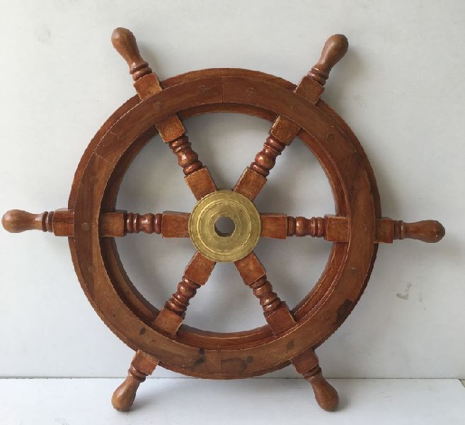 Nautical Wooden Ship Wheel 01