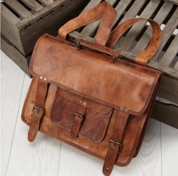 Leather Double Laptop Bag MA 01