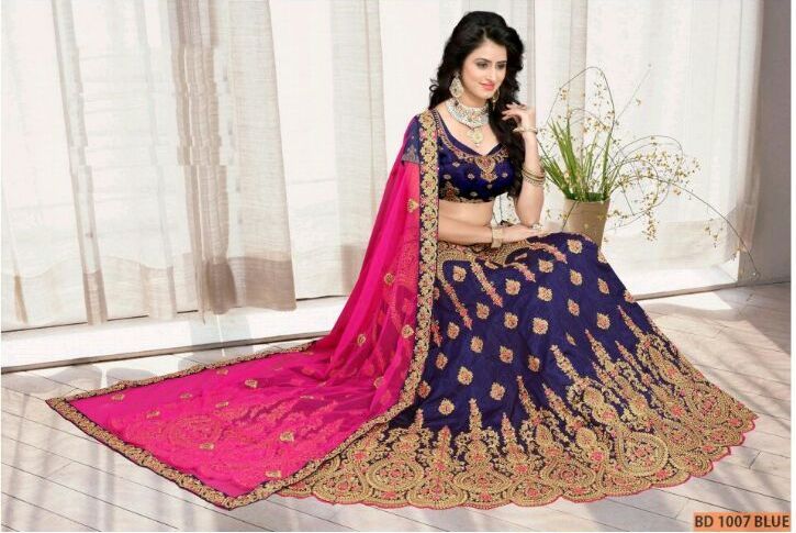 BD 1007 Blue Collection Bridal Lehenga Choli