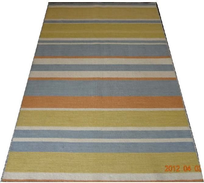 DSC02326 100% Wool Handloom Strip Durries