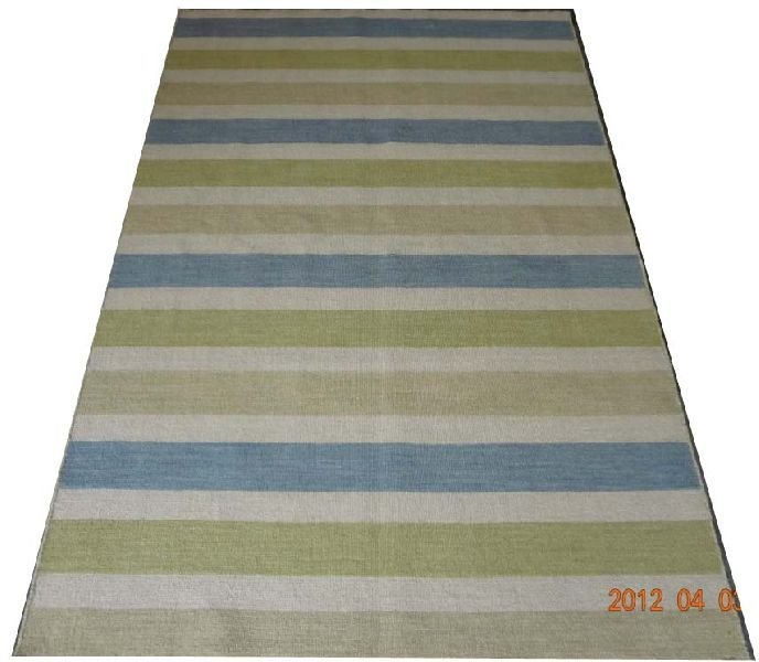 DSC02333 100% Wool Handloom Strip Durries