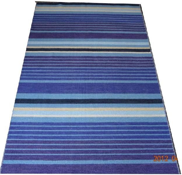 DSC02341 100% Wool Handloom Strip Durries