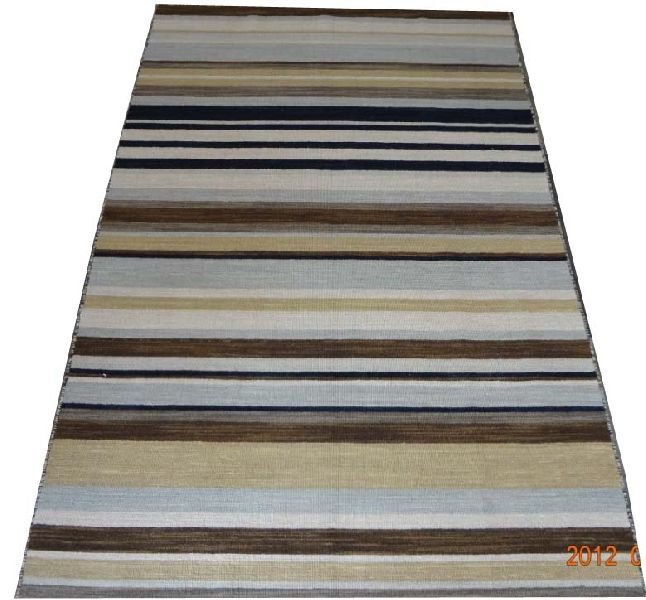 DSC02351 100% Wool Handloom Strip Durries