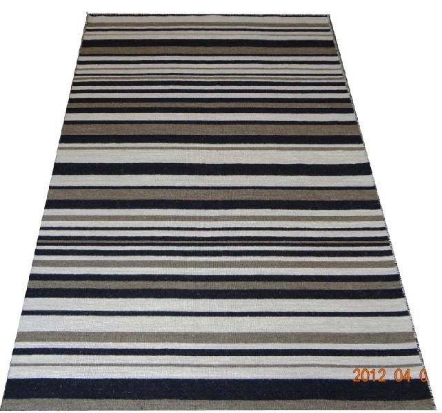 DSC02356 100% Wool Handloom Strip Durries