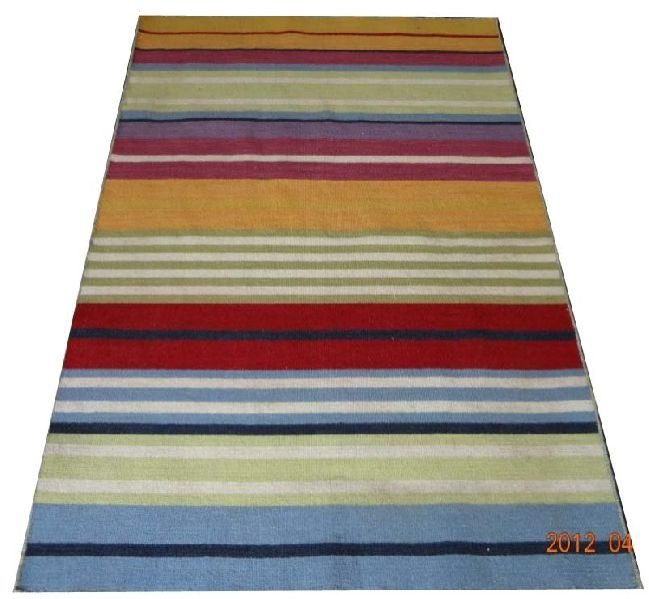DSC02363 100% Wool Handloom Strip Durries