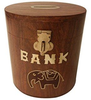 Wooden Money Bank 01