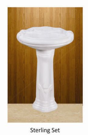 Small Sterling Set Plan Series Pedestal Wash Basin