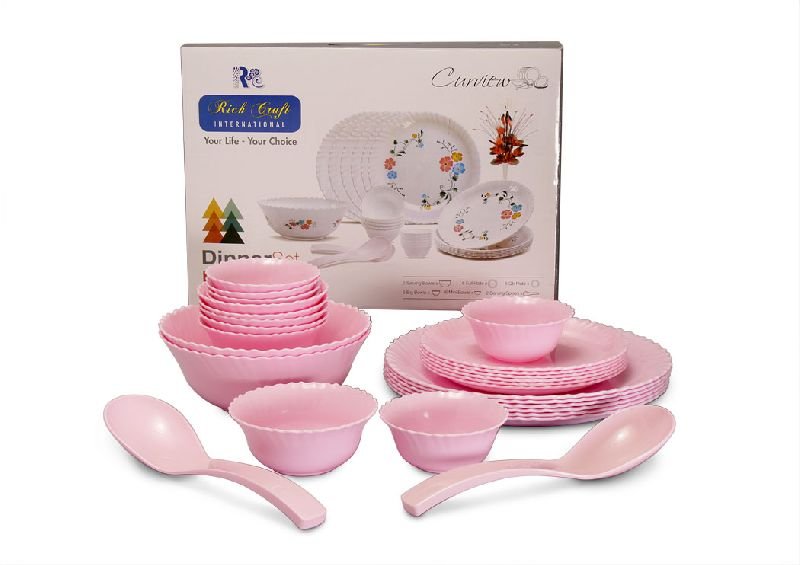 1240 - 24 Pcs Curview Plastic Dinner Set
