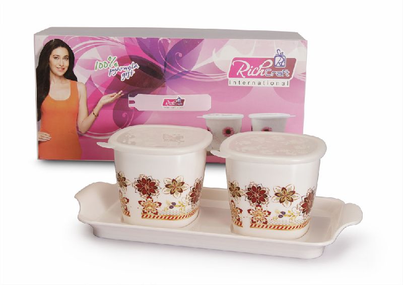 1434- 2+1 Pcs Fun Time Plastic Container