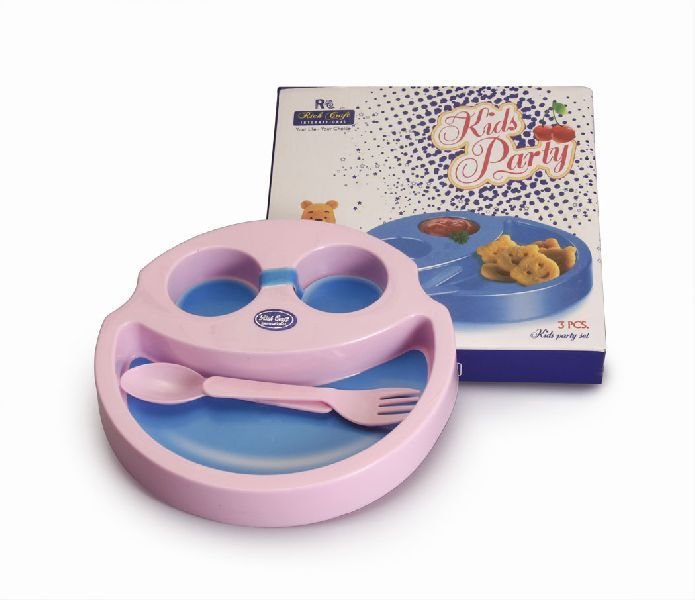 1704 - 3 Pcs Kids Party  Plastic Plate