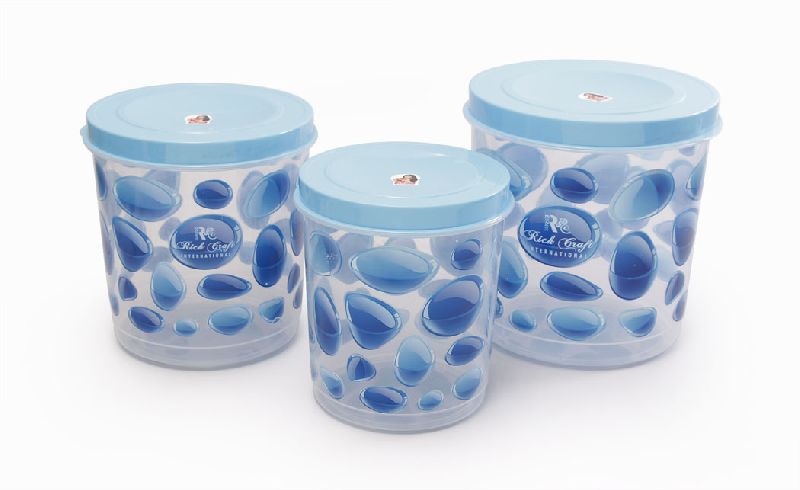 2161 - 3 Pcs Storage Printed Plastic Container