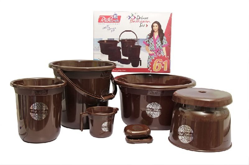 6 +1 Pcs Chocolate Delux Bathroom Set
