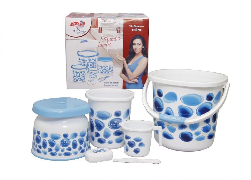 6 Pcs Blue Mumbo Jumbo Bathroome Set