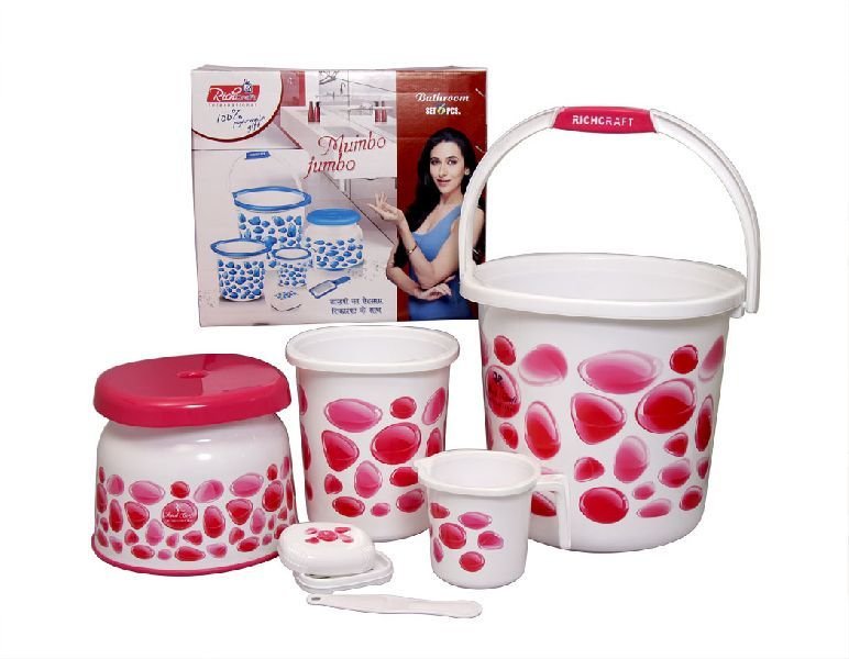 6 Pcs Pink Mumbo Jumbo Bathroome Set