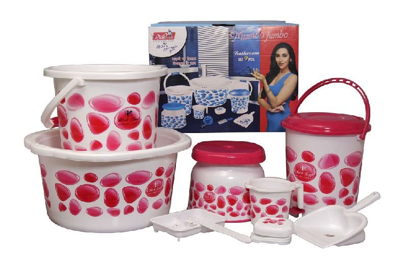 9 Pcs Pink Mumbo Jumbo Bathroome Set