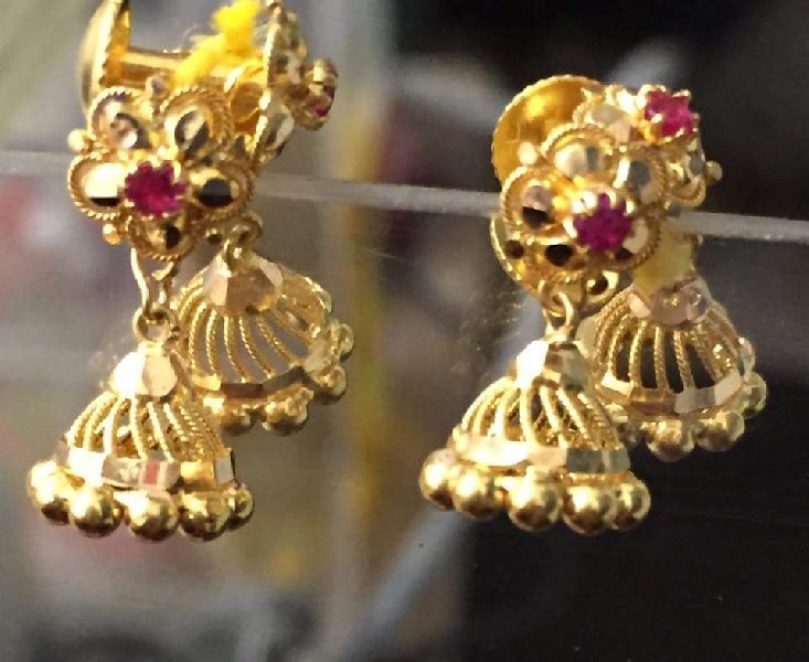 Ladies Gold Bali Earrings 34