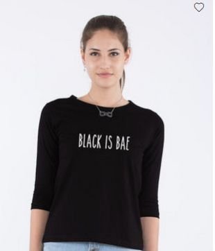 Black Is Bae Round Neck T-Shirt