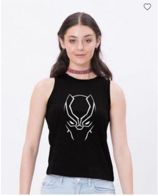 Black Panther Minimal Raw Edge Tank Top (AVL) (GID)