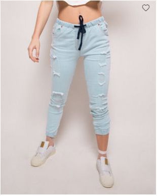 Brooklyn Ripped Denim Joggers