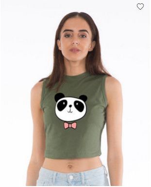 Dressy Panda Cropped Tank Top