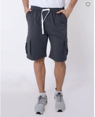 Stone Grey Fleece Cargo Pocket Shorts