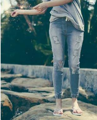 Texas Ripped Denim Joggers